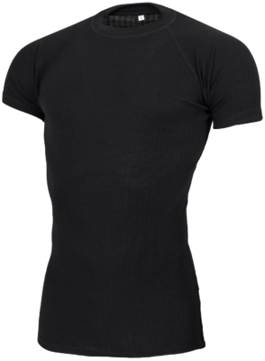 Base Layer  Black short sleeve crew neck shirt - Man