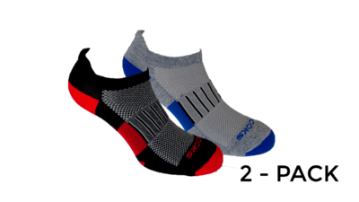 Unisex Ghost Midweight 2-pack socks [black/red-Heather grey/marathon]