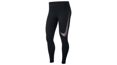 Nike Power Essential running tights black - swoosh pink