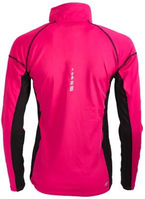 Rucanor Fluor roze hardloop shirt lange mouw met ritsje.