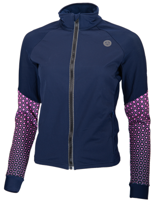Thermo jacket navy/roze with windstopper