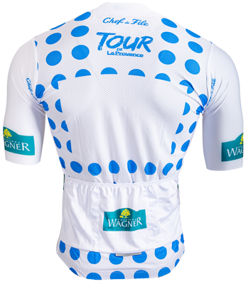  fietsshirt Tour de la Provence blauw/rode stippen