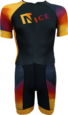 inline skating suit red/yellow