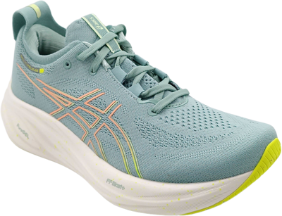 Asics Nimbus 26 light celadon / safety yellow