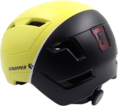 Scrapper Fahrradhelm gelb mit LED-Licht