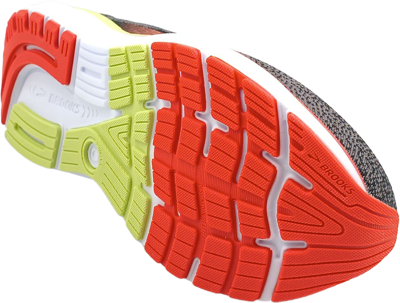 Brooks Ghost 16 [Wide 2E] black/ mandarin red/ green