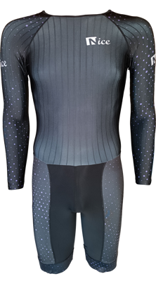 Nice inline skating suit purple dots long-sleeve
