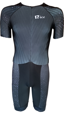 Nice inline skating suit purple dots short-sleeve