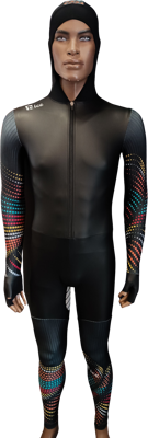 rubber speed suit power x african dots