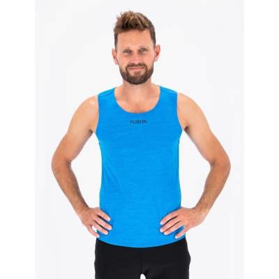 mens run singlet surf blue