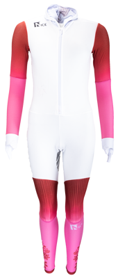 Speedskating Suit White/Brown/Pink