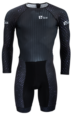 Inline-Skating-Anzug purple dots long-sleeve