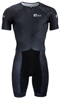 inline skating suit purple dots short-sleeve