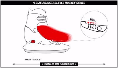 Nijdam Ice hockey skate verstelbaar 0026 zwart rood