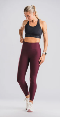 Fusion womens high rise tights bordeaux
