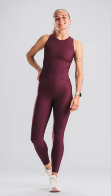 Fusion womens high rise tights bordeaux