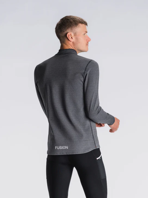 Fusion mens C3 zip neck dark grey