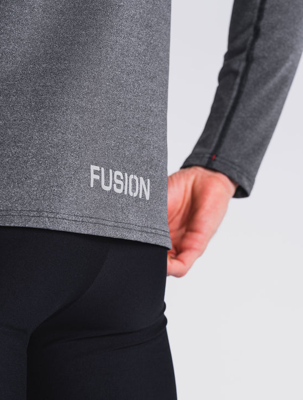 Fusion mens C3 zip neck dark grey