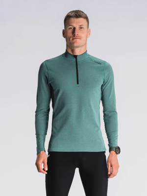 mens C3 zip neck green