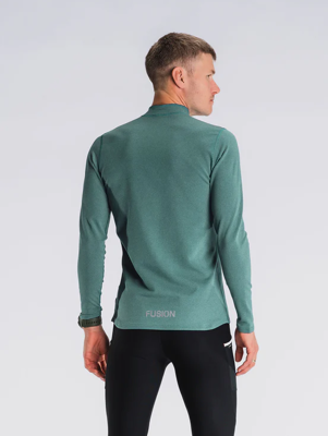 Fusion mens C3 zip neck green