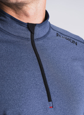 Fusion mens C3 zip neck night blue