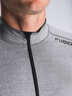 Fusion mens C3 zip neck grey