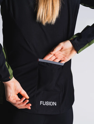 Fusion womens S2 run jacket green