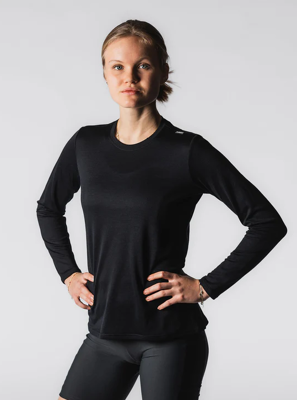 Fusion womens technical merino 150 black longsleeve