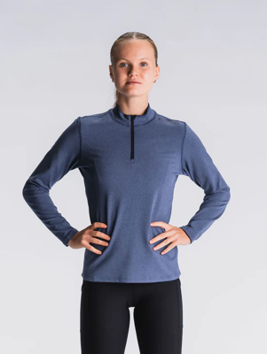 womens C3 zip neck night blue