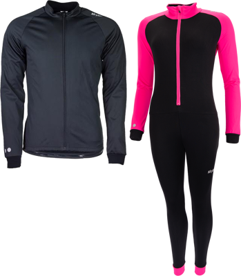 Softshell vest hiver  + Combinaison integrale thermo rose