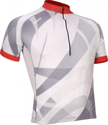 Wielershirt korte mouw wit/rood print