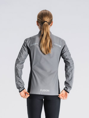 Fusion womens S1 run jacket grey