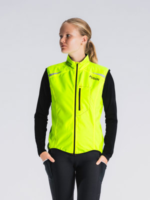 Fusion womens S1 run vest yellow/black