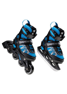 Combo roller/patinage pour enfants bleu
