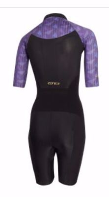 Zone3 Women's Lava short sleeve trisuit black/purple/gold
