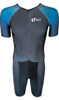 Nice Inline-Skating-Anzug blue/black+ purple dots short-sleeve