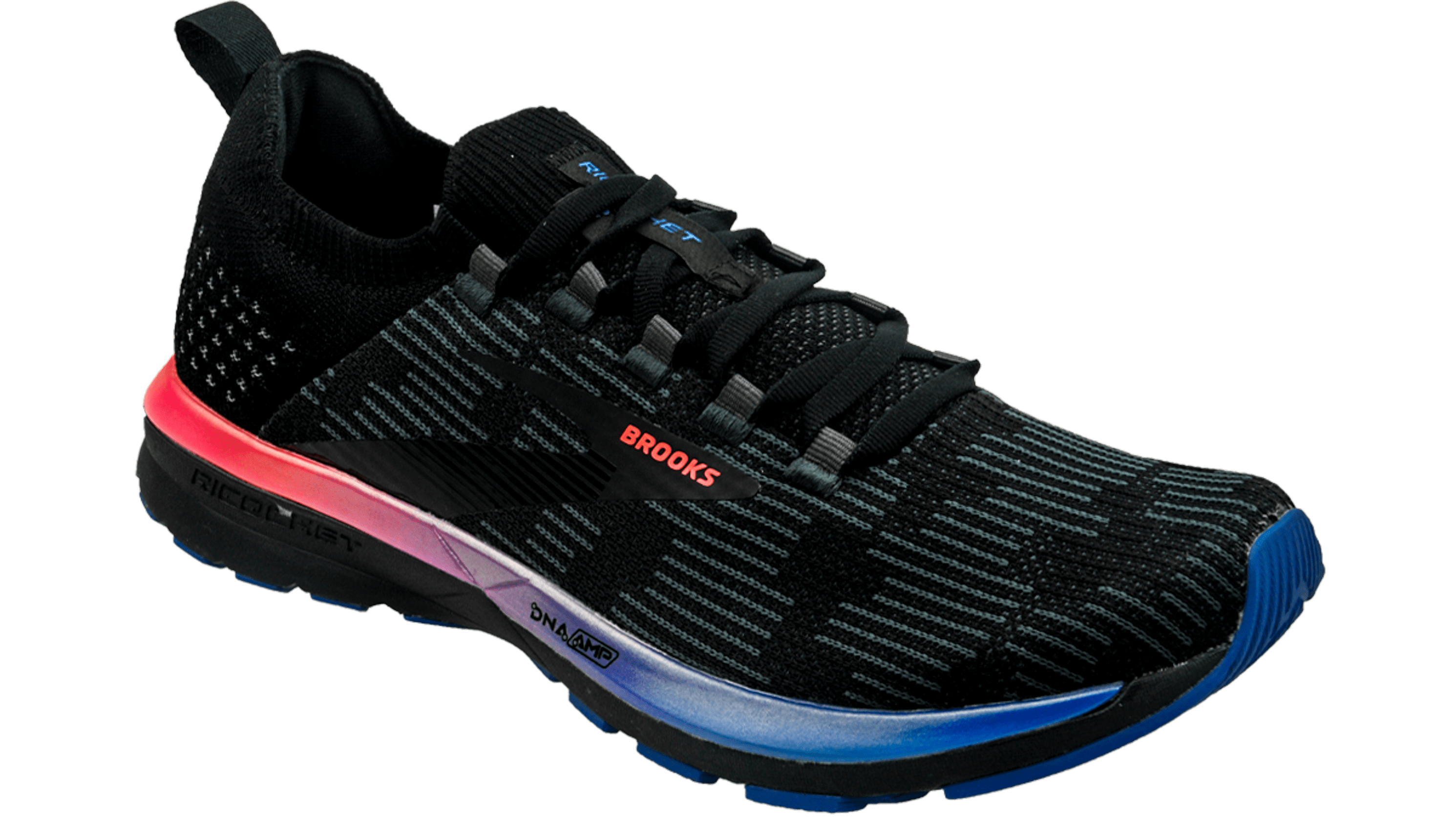 brooks ricochet black tan pink