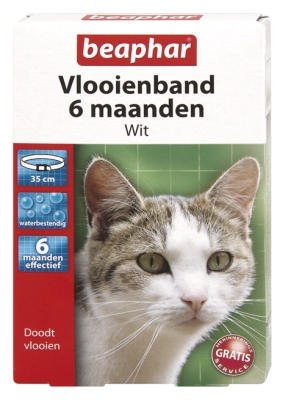 Vlooienband kat wit