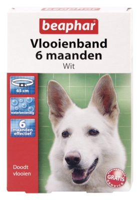 Vlooienband hond wit