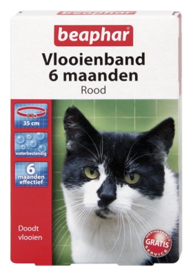 Vlooienband kat rood