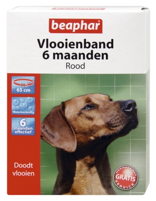 Vlooienband hond rood