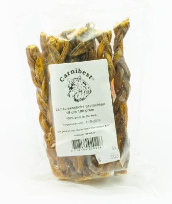 Glutenvrije lamsvleessticks voor de hond (100 gr.)