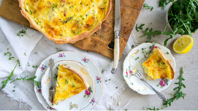 Recept: Quiche met spekjes en uien