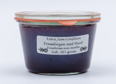 Frambozen - munt jam (385 gr)