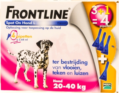Frontline Spot on hond 4 stuks (20-40kg)